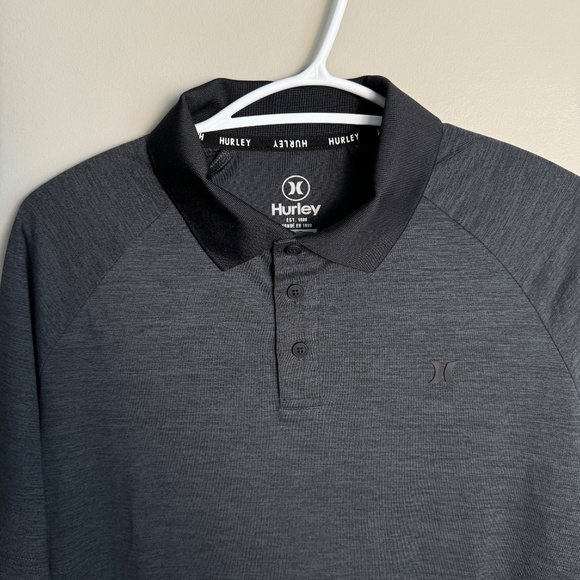 Hurley Men's Gray Performance Short Sleeve Athletic Golf Polo Shirt Size Small - Picture 2 of 10